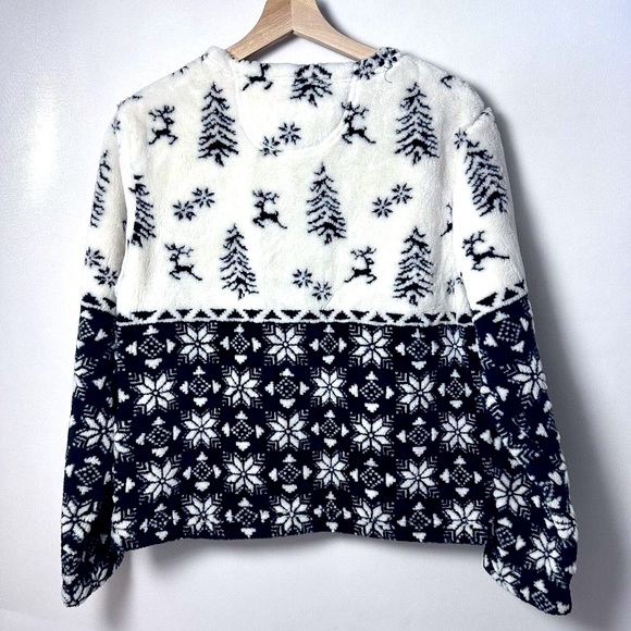 Tsunami Jacket Womens Medium Fleece Faux Fur Deer Christmas Trees Outdoo… - Picture 3 of 8